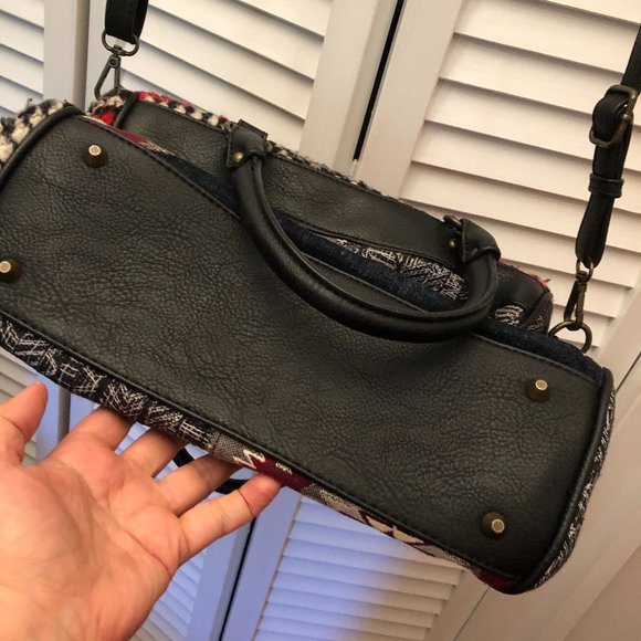 Desigual Bags Desigual Shoulder Patchy Bag Fabric And Faux Leather Poshmark